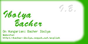 ibolya bacher business card